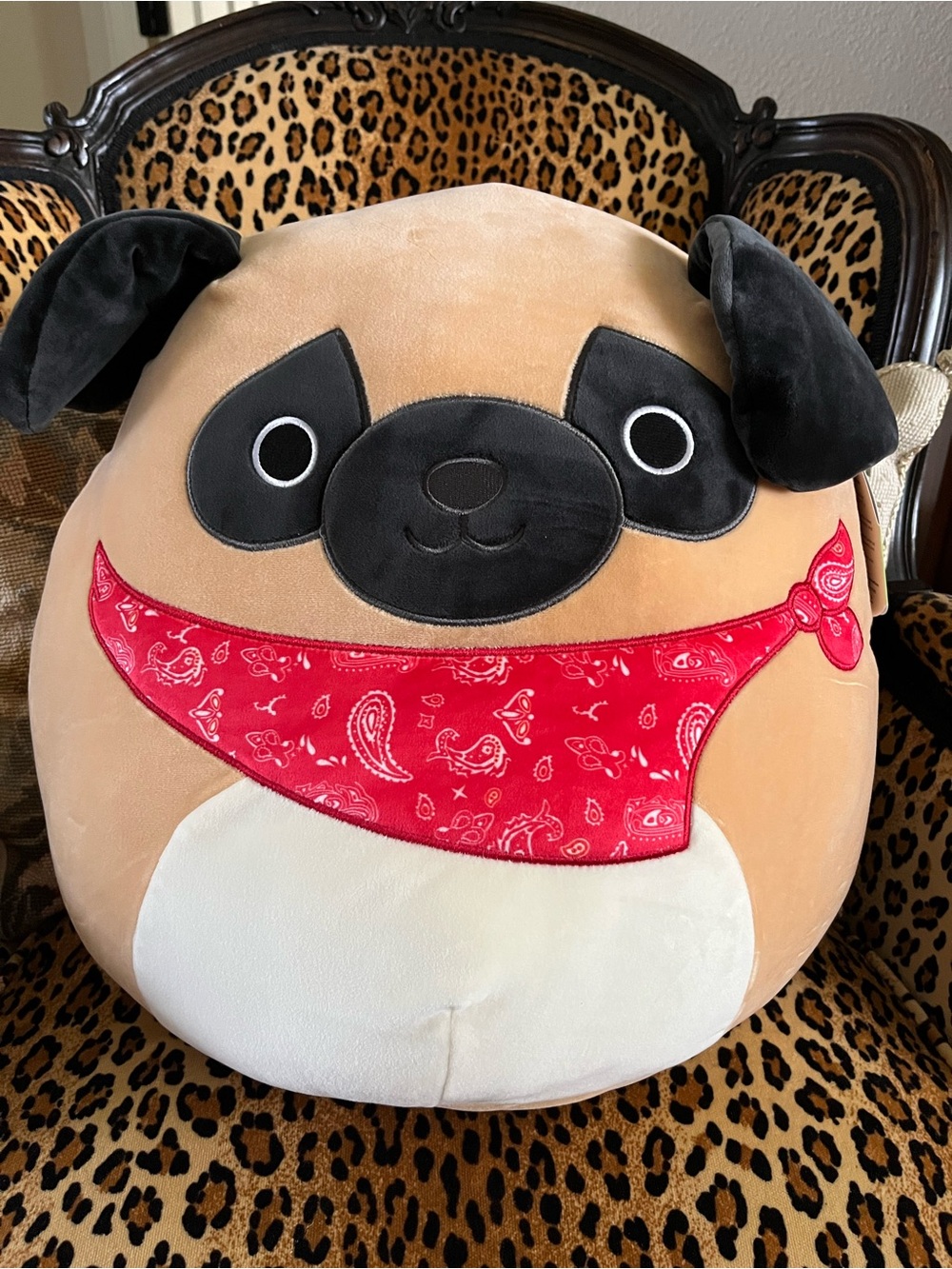 ON HOLD Squishmallows Prince the Pug with Red Bandana 16” HTF